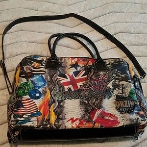Vegan Leather Snake Print Laptop Bag Purse
